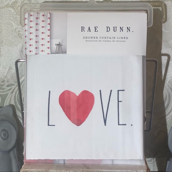 Rae Dunn "LOVE" Shower Curtain Liner - Picture 1 of 4